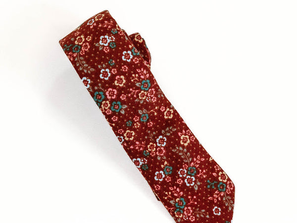 Vintage Floral Tie -(Xs, Small, Medium, Large, ADULT)