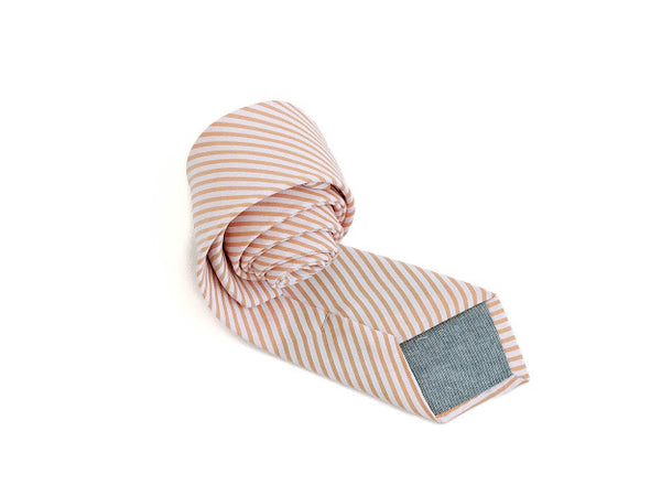 Pink and Tan Stripe Tie -(Xs, Small, Medium, Large, ADULT)