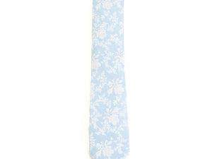 Light Blue and White Floral Tie