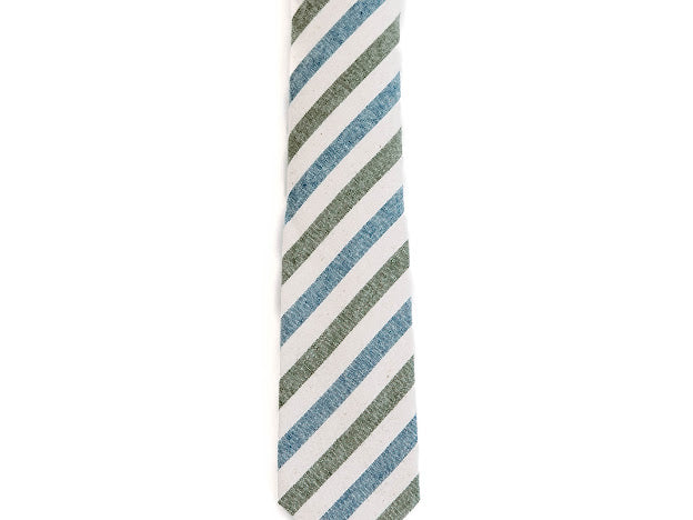 Navy and Green Stripe Tie