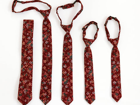Vintage Floral Tie -(Xs, Small, Medium, Large, ADULT)