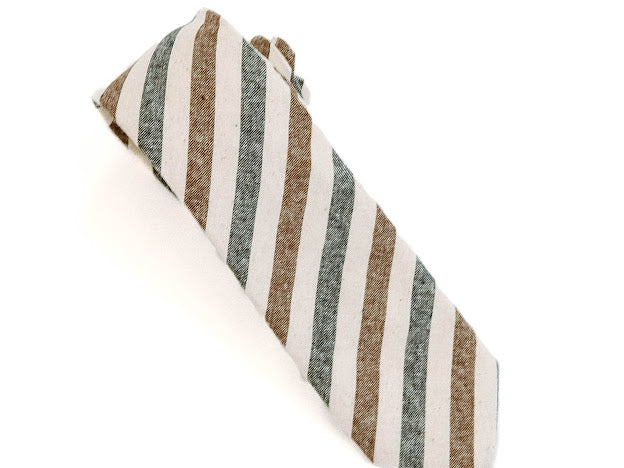 Navy and Brown Stripe Tie