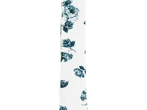 White and Navy Floral Tie
