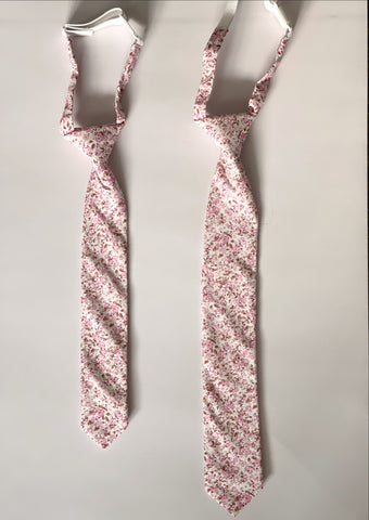 PINK FLORAL - BOY TIES & Adult (Small/Large/Adult OPTIONS)